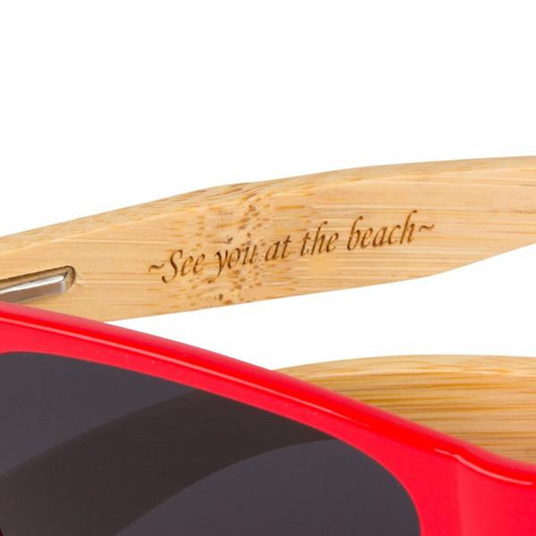 Bamboo wood sunglasses with american flag plastic frames